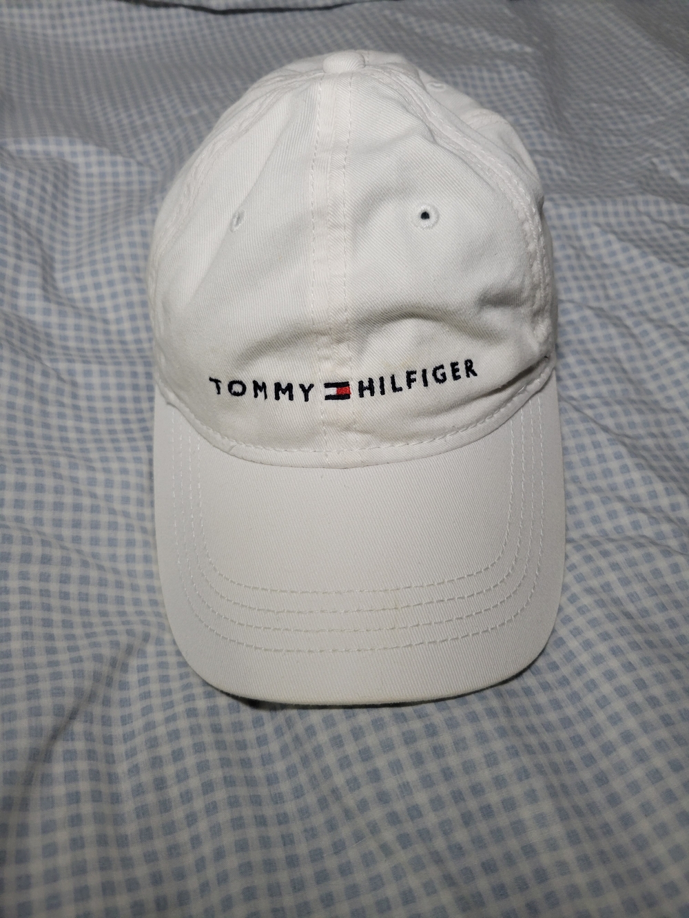 Tommy Hilfiger White Baseball Cap with Navy Inner Tag